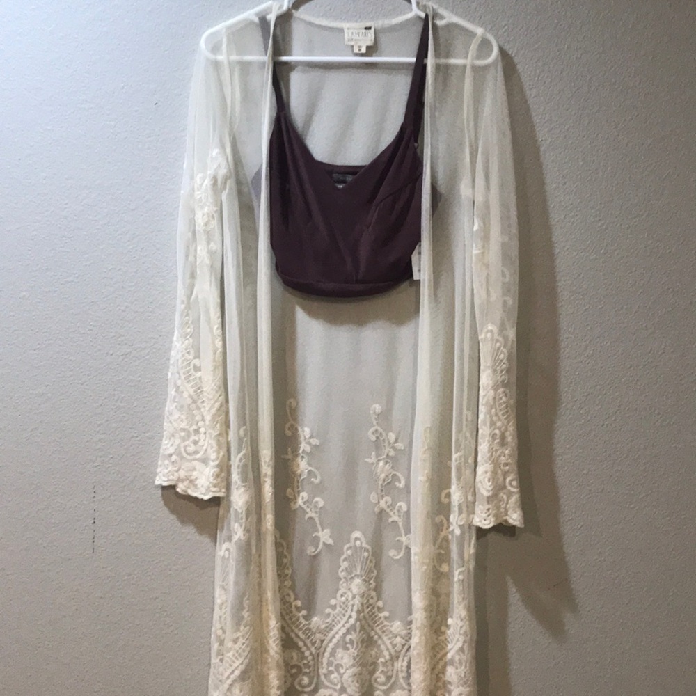 Lace mesh cardigan